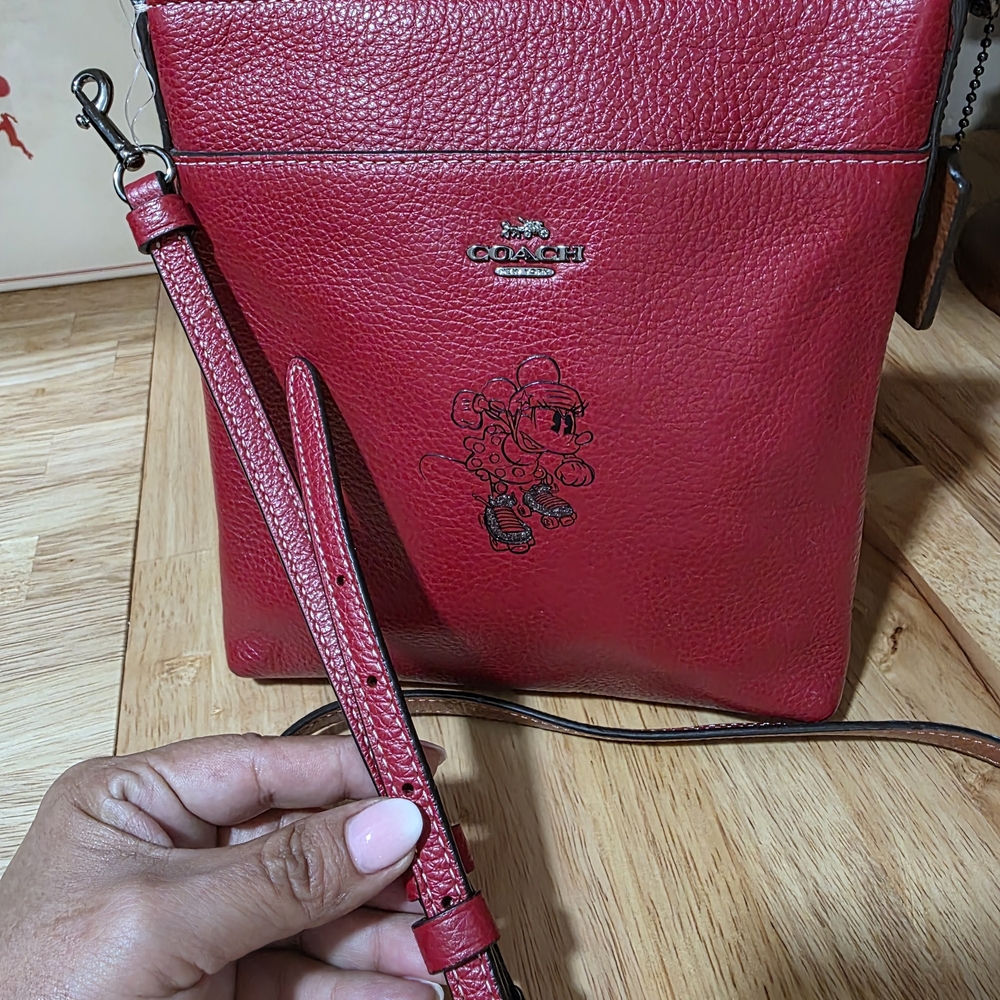 Coach Red Leather Crossbody Bag - Picture 8 of 13